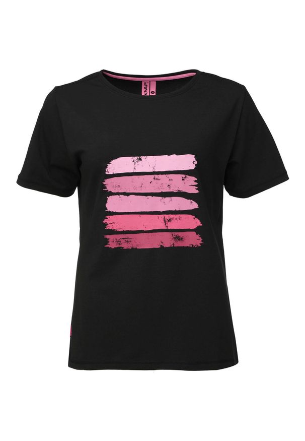 Lowa - Koszulka Damska Abnelis Czarna M - Komfort i Styl. Typ kołnierza: polo. Kolor: czarny, różowy, wielokolorowy. Materiał: elastan, bawełna