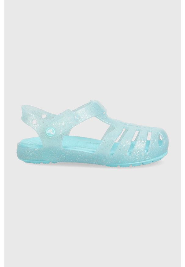 Crocs sandały dziecięce CROCS ISABELLA SANDAL kolor niebieski. Zapięcie: rzepy. Kolor: niebieski. Materiał: materiał
