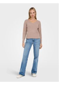 only - ONLY Sweter 15297168 Brązowy Regular Fit. Kolor: brązowy. Materiał: syntetyk #3