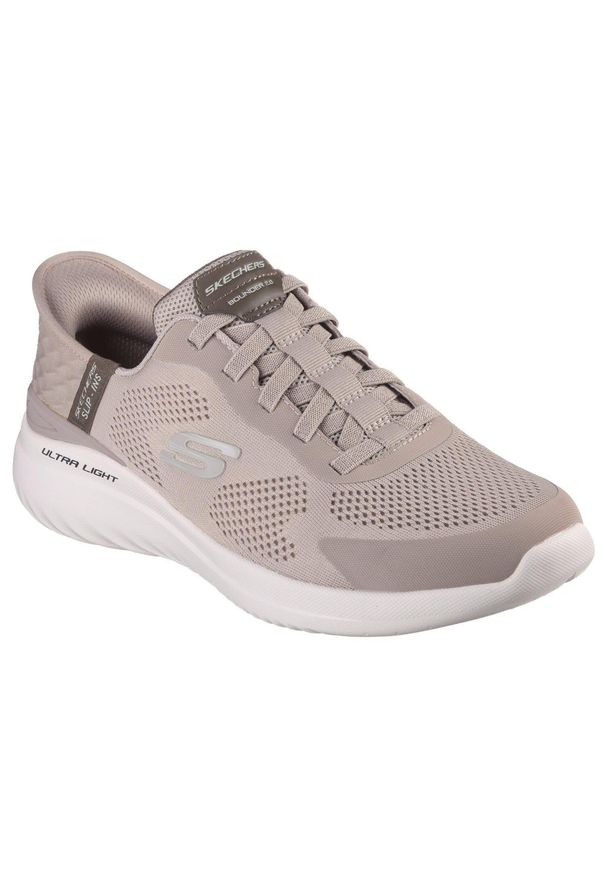 skechers - Męskie BOUNDER 2.0 EMERGED Slip-On Taupe. Zapięcie: bez zapięcia. Kolor: brązowy. Materiał: materiał, poliester. Szerokość cholewki: normalna. Sport: turystyka piesza