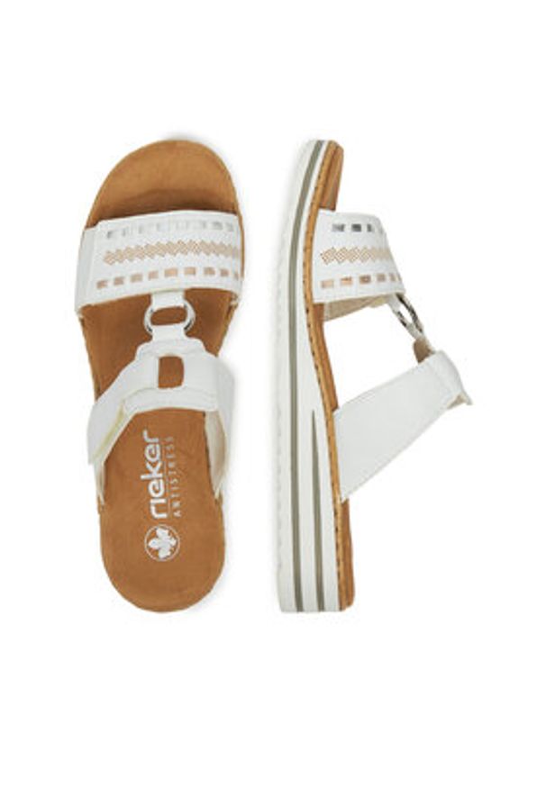 Rieker Klapki V0636-80 Biały. Kolor: biały. Materiał: syntetyk, materiał