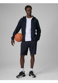 4f - 4F Bluza dresowa regular z kapturem męska - granatowa XL. Okazja: na co dzień. Typ kołnierza: kaptur. Kolor: niebieski. Materiał: dresówka. Styl: casual, sportowy #2