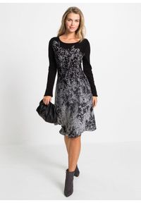 bonprix - Sukienka dzianinowa. Kolor: czarny. Materiał: dzianina. Styl: elegancki #1