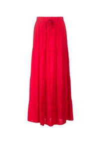 Born2be - Czerwona Spódnica Amalthea. Kolor: czerwony. Materiał: materiał, bawełna. Wzór: aplikacja. Sezon: wiosna, lato #3