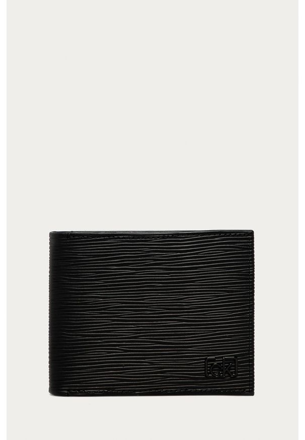 Calvin Klein - Portfel skórzany. Kolor: czarny. Materiał: skóra