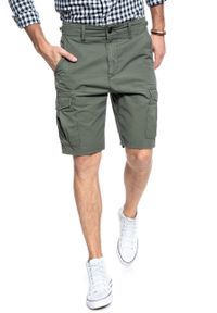 Lee - MĘSKIE SZORTY MATERIAŁOWE LEE FATIGUE SHORTS KHAKI L73BCJ14. Kolor: zielony, brązowy. Materiał: materiał #2