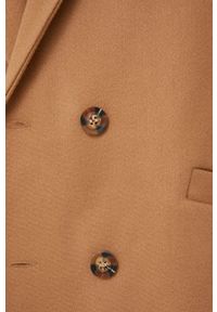 Answear Lab płaszcz z wełną kolor brązowy przejściowy. Kolor: brązowy. Materiał: wełna. Wzór: gładki. Styl: wakacyjny #5
