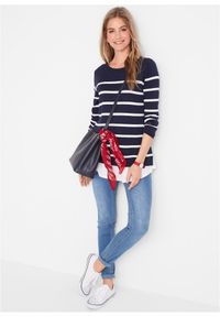 bonprix - Lekki sweter 2 w 1 na okres ciąży i do karmienia. Kolekcja: moda ciążowa. Kolor: niebieski. Materiał: materiał. Długość rękawa: długi rękaw. Długość: długie #2