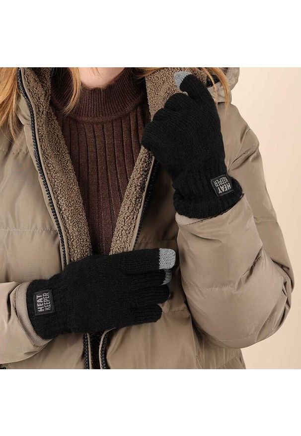 HEAT KEEPER - Rękawiczki termoaktywne Heatkeeper damskie z I-Touch czarne. Kolor: czarny. Sport: turystyka piesza