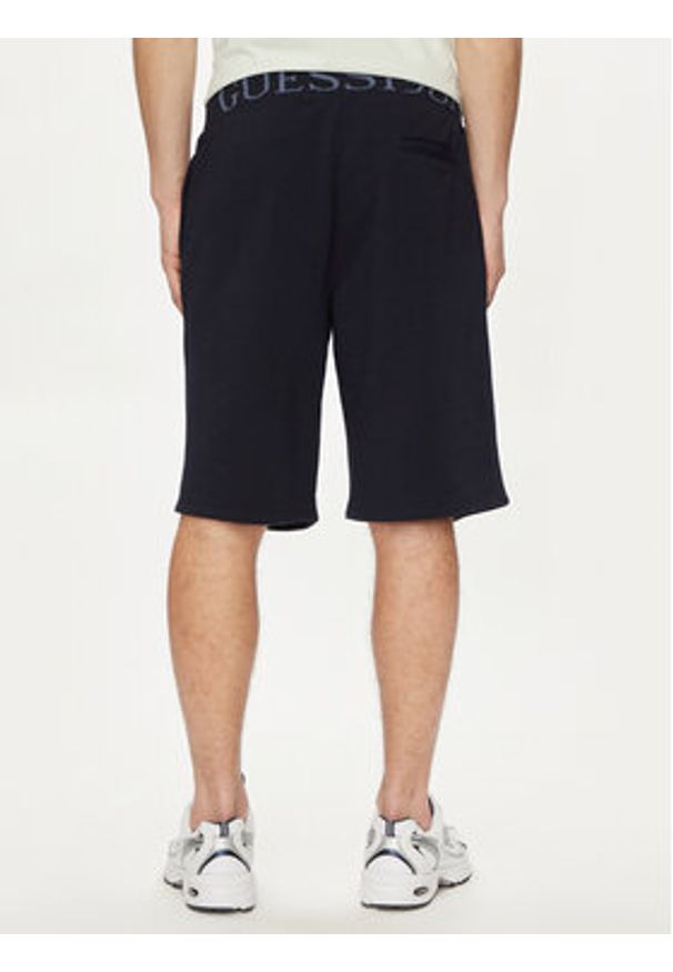 Guess Szorty materiałowe Clovis M4GD10 KBK32 Granatowy Loose Fit. Kolor: niebieski. Materiał: bawełna, syntetyk