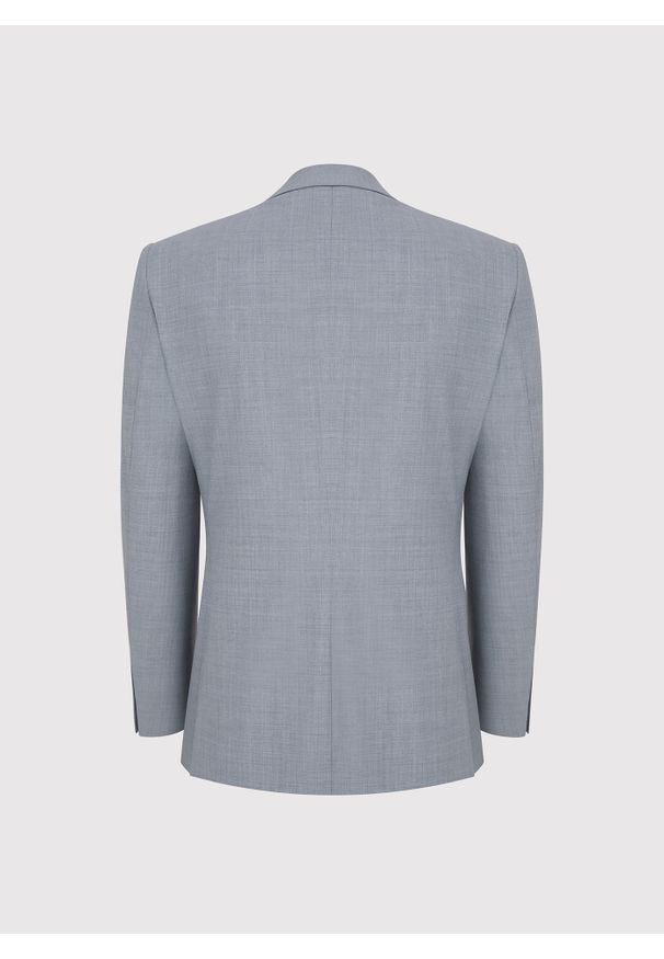Pako Lorente - PAKO LORENTE - Gładka szara marynarka garniturowa. Okazja: na spotkanie biznesowe. Kolor: szary. Materiał: poliester, wełna. Wzór: gładki. Sezon: jesień. Styl: biznesowy