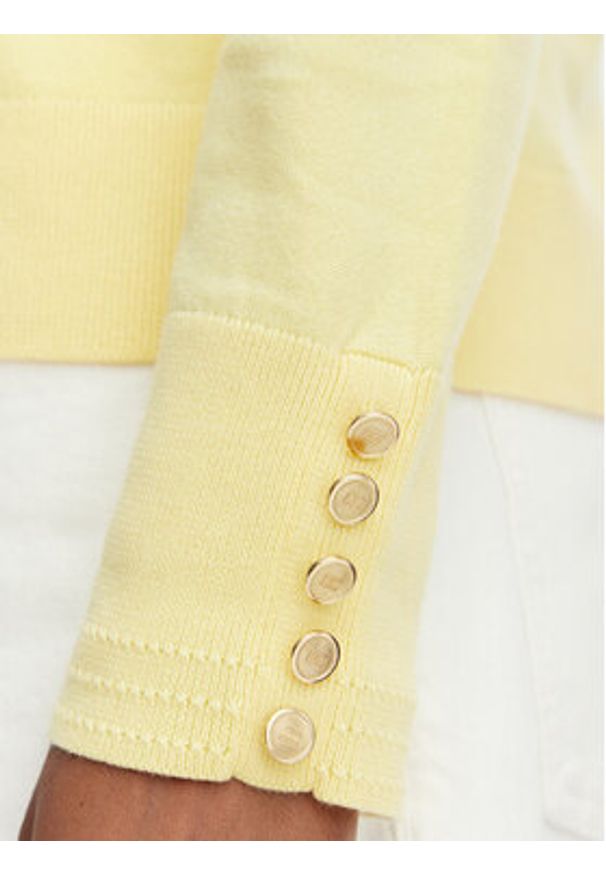 TOMMY HILFIGER - Tommy Hilfiger Sweter WW0WW40098 Żółty jasny Regular Fit. Kolor: żółty. Materiał: syntetyk