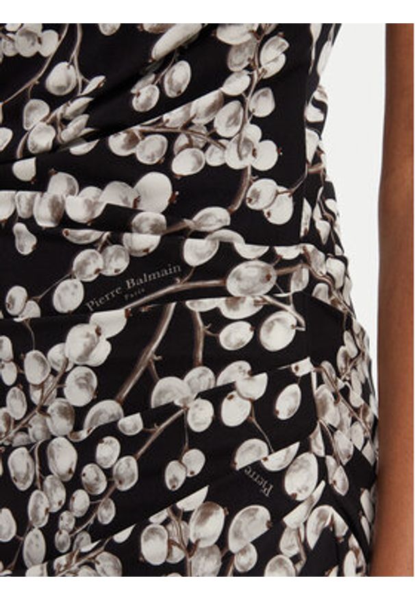 Balmain Sukienka wieczorowa DF0RN195JJ33 Czarny Regular Fit. Kolor: czarny. Materiał: wiskoza. Styl: wizytowy