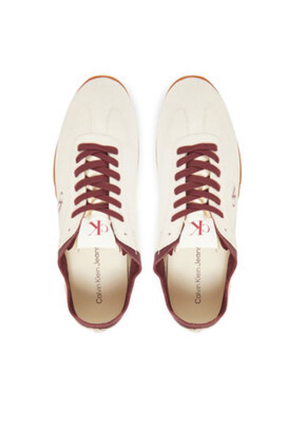 Calvin Klein Jeans Sneakersy Low Profile Runner Su YM0YM01288 Biały. Kolor: biały. Materiał: skóra