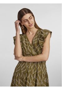 YAS Sukienka codzienna 26030117 Zielony Regular Fit. Okazja: na co dzień. Kolor: zielony. Materiał: wiskoza. Typ sukienki: proste. Styl: casual #4