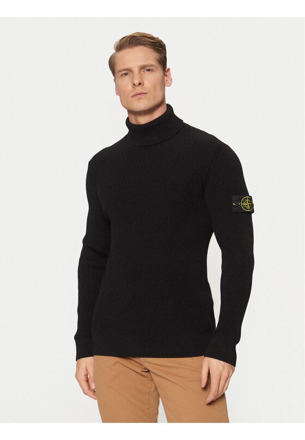 Stone Island Golf 8115552C2 Czarny Regular Fit. Typ kołnierza: golf. Kolor: czarny. Materiał: wełna