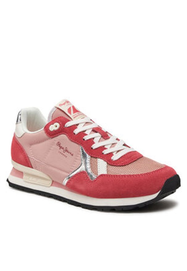 Pepe Jeans Sneakersy Brit Heritage W PLS31474 Różowy. Kolor: różowy. Materiał: materiał