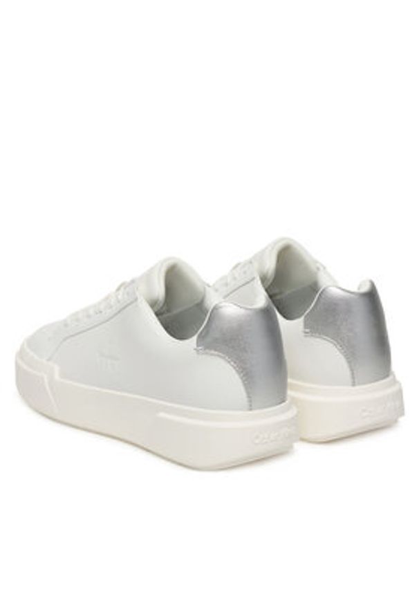 Calvin Klein Sneakersy Chunky Cupsole Lace Up Lth Met YW0YW01948 Biały. Kolor: biały. Materiał: skóra
