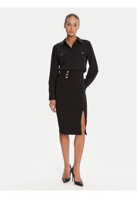 Rinascimento Koszula CFC0125777003 Czarny Regular Fit. Kolor: czarny. Materiał: syntetyk, satyna #3