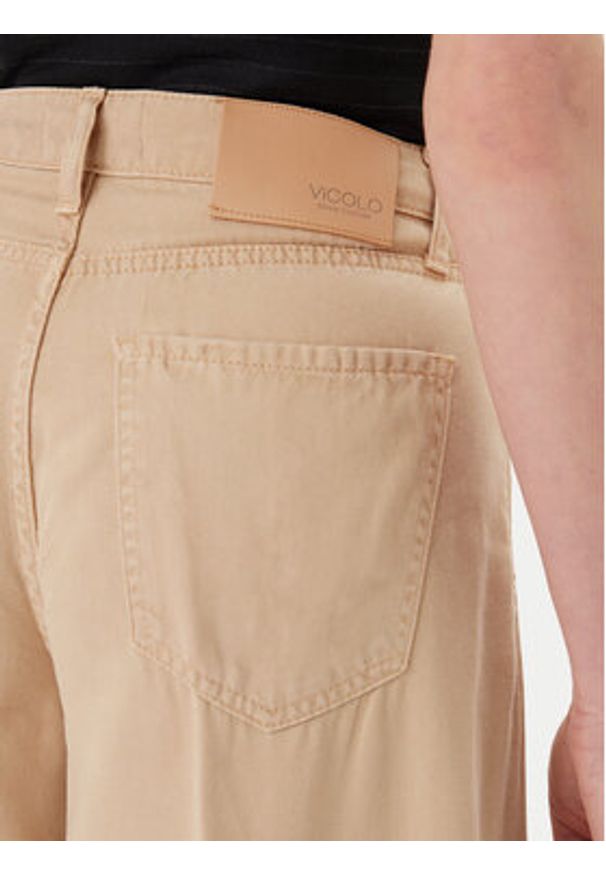 ViCOLO Jeansy DD5043 Beżowy Wide Leg. Kolor: beżowy