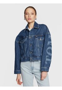 Tommy Jeans Kurtka jeansowa Wide Sleeve DW0DW14833 Granatowy Oversize. Kolor: niebieski. Materiał: jeans