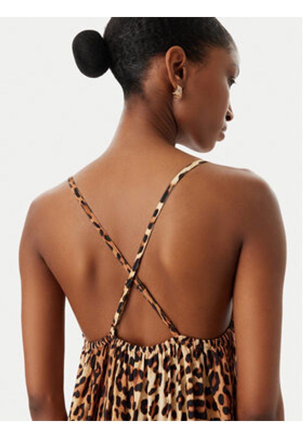 LOLA CASADEMUNT Sukienka letnia LS2616004 Beżowy Relaxed Fit. Kolor: beżowy. Materiał: wiskoza. Sezon: lato