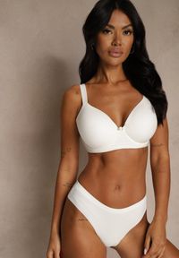 Renee - Biały Klasyczny Biustonosz o Gładkiej Fakturze Adriaros. Kolor: biały. Wzór: gładki #4