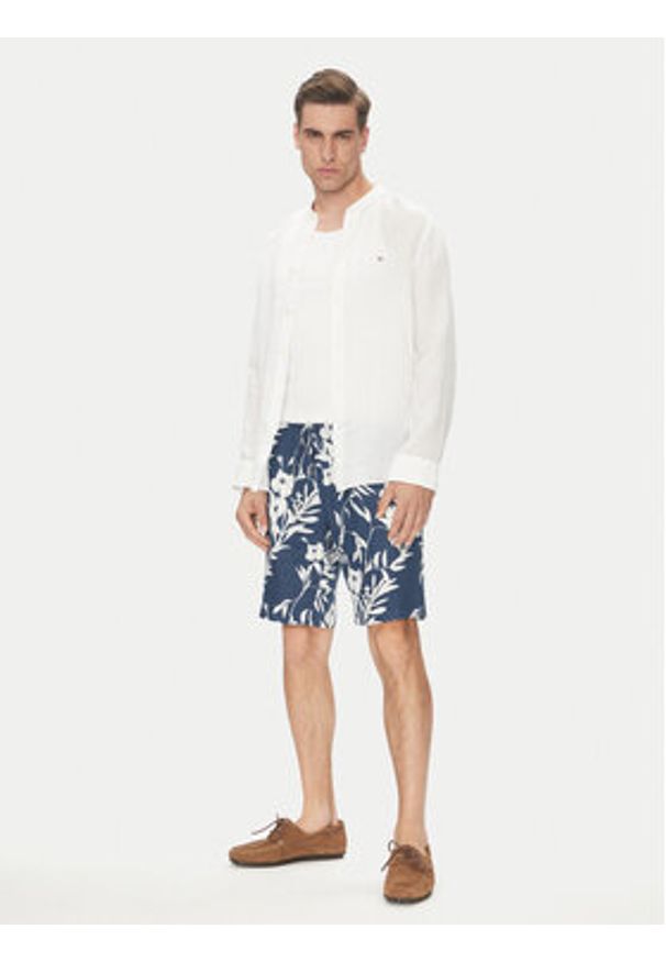 TOMMY HILFIGER - Tommy Hilfiger Szorty materiałowe Harlem MW0MW38847 Granatowy Regular Fit. Kolor: niebieski. Materiał: len