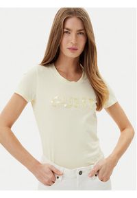 Guess T-Shirt W5GI17 J1314 Żółty Slim Fit. Kolor: żółty. Materiał: bawełna #5