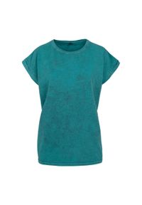 BUILD YOUR BRAND - Koszulka Damska Z Przedłużonymi Ramionami Acid Wash. Kolor: niebieski