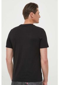 Guess t-shirt bawełniany kolor czarny z aplikacją. Kolor: czarny. Materiał: bawełna. Wzór: aplikacja. Styl: klasyczny #2