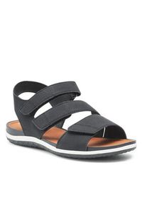 Geox Sandały D Sandal Vega D35R6A000EKC9999 Czarny. Kolor: czarny. Materiał: skóra #7