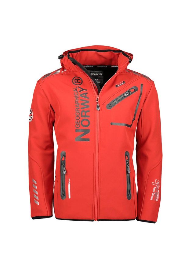 Geographical Norway Softshell ROYAUTE RED / BLACK MEN 068 DISTRI. Kolor: czerwony. Materiał: softshell. Sport: turystyka piesza