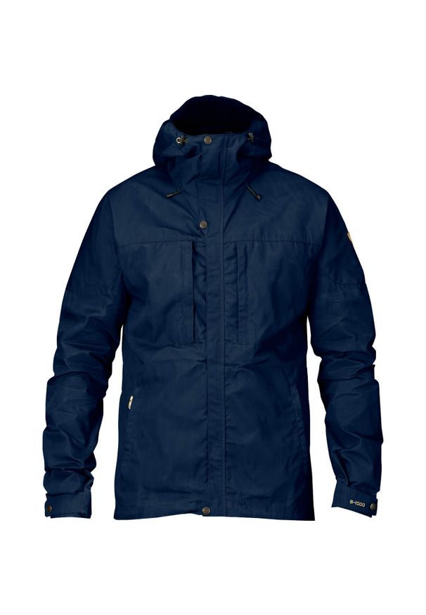 Fjällräven - Kurtka uniwersalna męska Fjallraven Skogso. Typ kołnierza: kaptur. Kolor: czarny, niebieski, wielokolorowy. Materiał: syntetyk. Sport: turystyka piesza