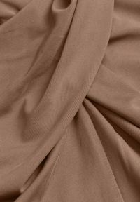 Renee - Jasnobrązowa Bluzka z Marszczeniem Przy Zabudowanym Dekolcie Nivana. Okazja: na co dzień. Kolor: brązowy. Materiał: wiskoza, jeans. Styl: casual, elegancki, klasyczny #3