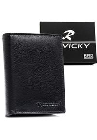ROVICKY - Czarny portfel męski ze skóry naturalnej mieszczący dowód rejestracyjny - Rovicky. Kolor: czarny. Materiał: skóra #1