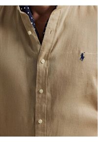 Polo Ralph Lauren Koszula 710968925004 Beżowy Slim Fit. Typ kołnierza: polo. Kolor: beżowy. Materiał: len