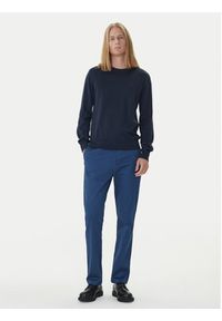 Calvin Klein Sweter LV040BM343 Granatowy Regular Fit. Kolor: niebieski. Materiał: bawełna #5