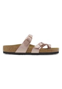 Birkenstock Mayari BF Japonki damskie. Okazja: na co dzień. Kolor: brązowy. Materiał: materiał. Wzór: paski. Sezon: lato. Styl: casual, elegancki #2