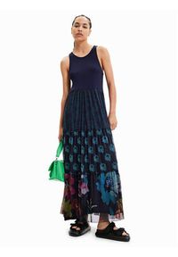 Desigual Sukienka codzienna Dudas 23SWVK90 Granatowy Regular Fit. Okazja: na co dzień. Kolor: niebieski. Materiał: bawełna. Typ sukienki: proste. Styl: casual #6