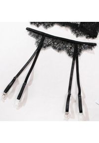 Intica - Koronkowy komplet bielizny z regulowanymi paskami na romantyczne wieczory Yulya. Kolor: czarny. Materiał: koronka. Wzór: paski, koronka #6