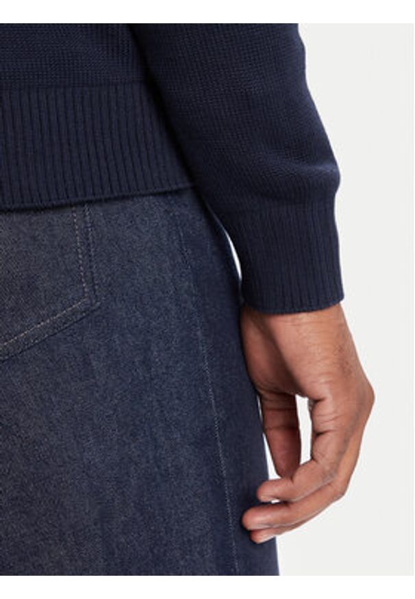 Tommy Jeans Golf DM0DM22096 Granatowy Regular Fit. Typ kołnierza: golf. Kolor: niebieski. Materiał: bawełna