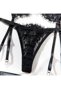 Intica - Komplet bielizny pięcioczęściowy z koronką i regulowanymi paskami Almaz. Kolor: czarny. Materiał: koronka. Wzór: koronka #10