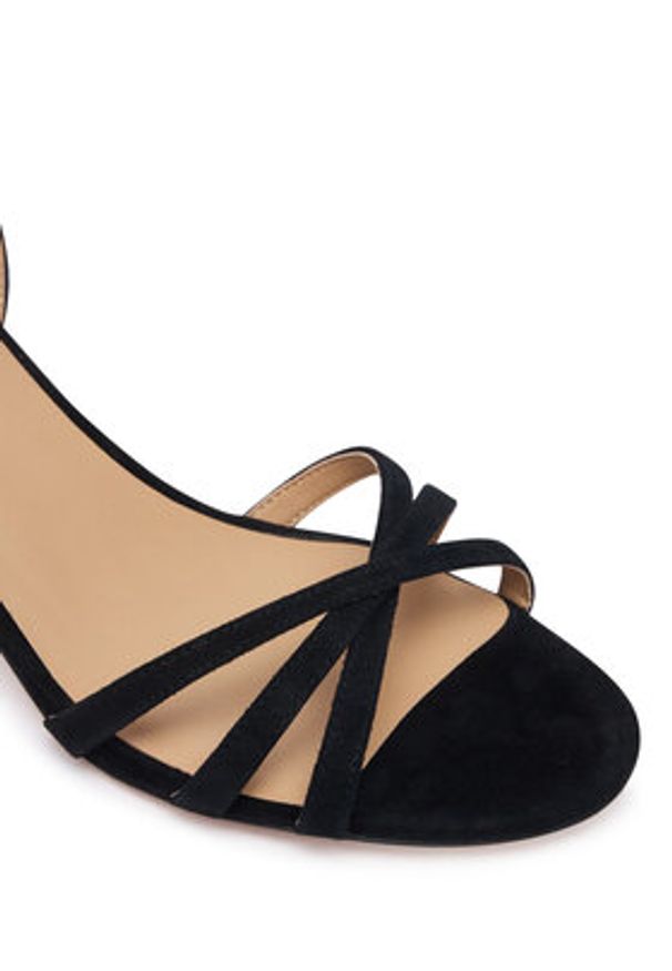 Lauren Ralph Lauren - LAUREN RALPH LAUREN Sandały Kendyl Kitten 802P06395008 Czarny. Kolor: czarny. Materiał: zamsz, skóra