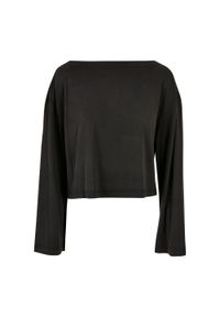 Urban Classics - Damska Koszulka Z Długim Rękawem Z Modalu Z Dekoltem W Łódkę. Kolor: czarny. Długość rękawa: długi rękaw. Długość: długie. Sport: turystyka piesza #1