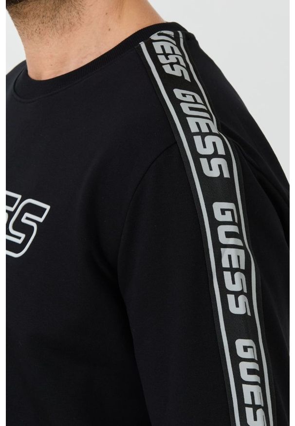 Guess - GUESS Czarna męska bluza z lampasami Arlo, Rozmiar XXL. Kolor: czarny