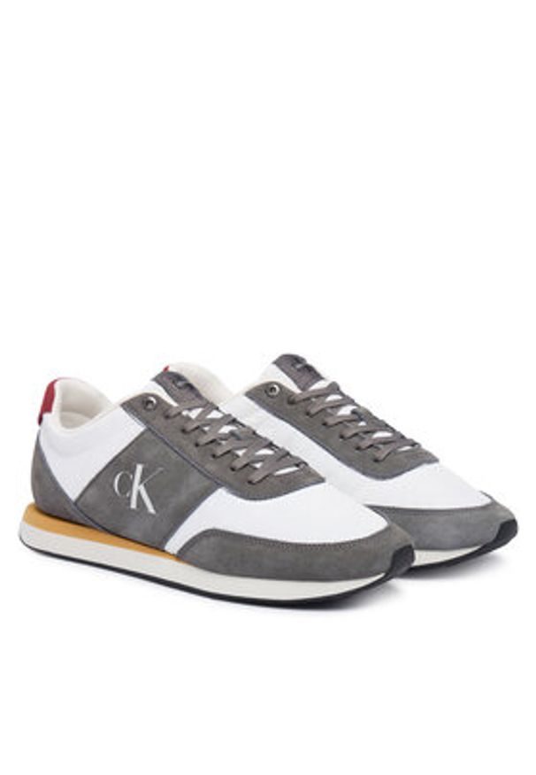 Calvin Klein Sneakersy Retro Runner Band Lth-Su HM0HM02212 Szary. Kolor: szary. Materiał: zamsz, skóra