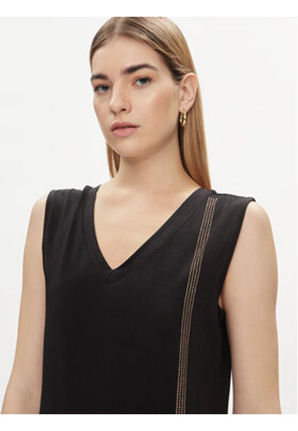 Liu Jo Sport Sukienka codzienna TA4262 JS088 Czarny Regular Fit. Okazja: na co dzień. Kolor: czarny. Materiał: bawełna. Typ sukienki: sportowe, proste. Styl: sportowy, casual