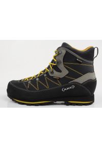 Buty sportowe trekkingowe męskie Aku Trekker Lite III Gore-tex skóra. Kolor: wielokolorowy, czarny, szary. Materiał: skóra. Szerokość cholewki: normalna. Technologia: Gore-Tex