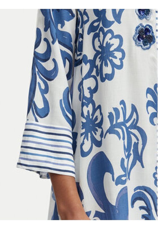 Iconique Sukienka koszulowa Romina IC26-037 Niebieski Regular Fit. Kolor: niebieski. Materiał: wiskoza. Typ sukienki: koszulowe